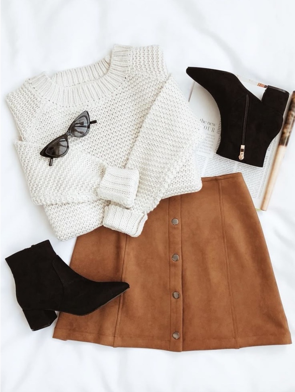 Joie Camel Button-Front Mini Skirt